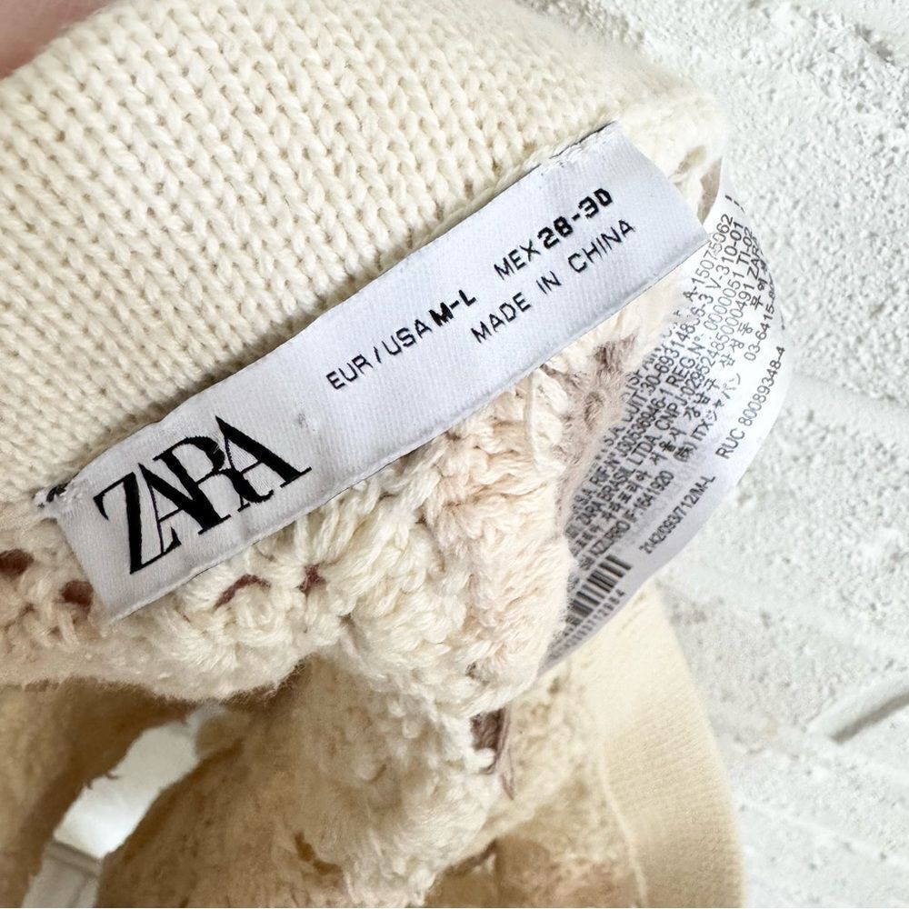 Zara Limited Edition Floral Rosette Crochet Knit Shorts Size M/L - Picture 4 of 6